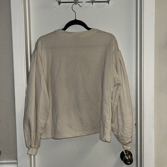 Zara Peanuts Snoopy Linus Print Pullover Long Puffed Sleeve Sweater Size Medium - Picture 5 of 7